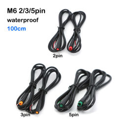 100cm M6 2 3 5 Pin core 6mm male female Julet Electric ebike Butt Cable Plug Connector Scooter waterproof Signal Sensor cord