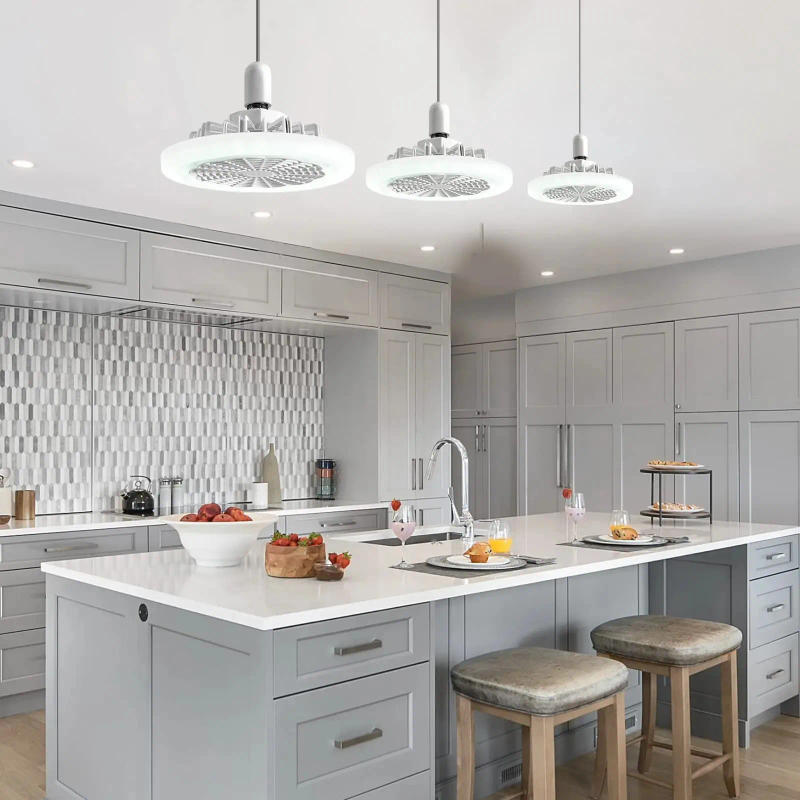 Description Picture 3 of itemCeiling Fan with Remote Control and 3-Speed E27 AC85-265V Lighting Base for Bedroom and Living Room Lighting