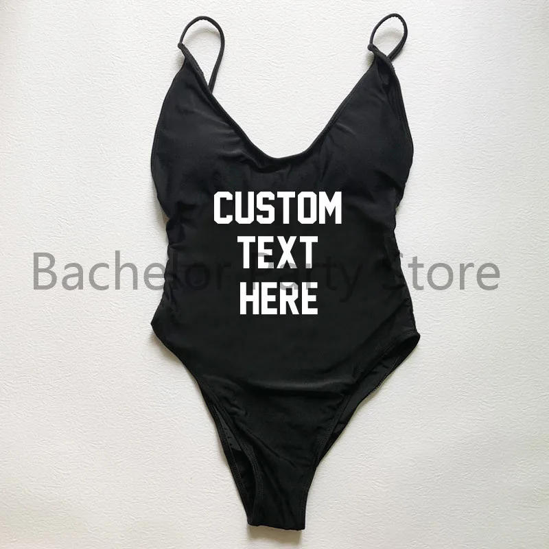 Description Picture 3 of itemSexy One Piece Swimsuit Women Swimwear Custom text Thong Bikini Bathing Suit maillot de bain femme Padded Swimming Suit femme