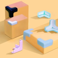 20Pcs PVC Soft Corner Protector Safety Anti-Collision Self-adhesive Corner Brackets Table Corner Edge Protection Cover