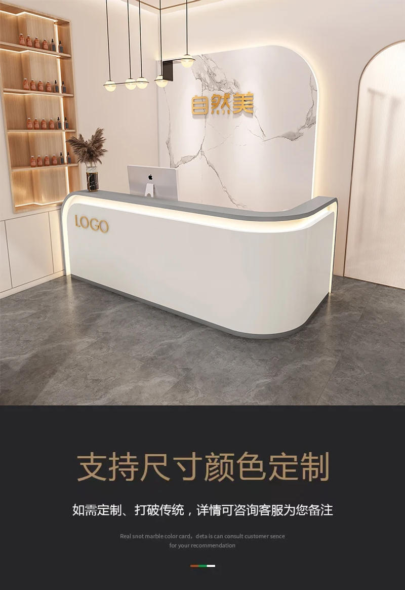 Description Picture 2 of itemRestaurant Advisory Reception Desk Banco Counter Modern Cabinet Reception Desk Information Supermarket Escritorio Bar Furniture
