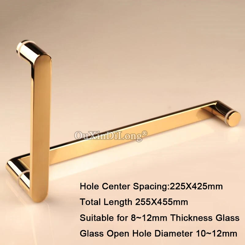Description Picture 6 of itemBrand New 304 Stainless Steel Shower Door Handles L Shape Bathroom Glass Door Push Pull Handles Towel Bar for 8~12mm Glass