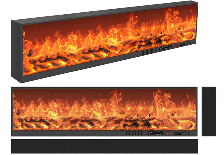 Description Picture 4 of itemNewest Multi Function Led Display Convenient Glass Panel 2000MM with Bluetooth Audio Contemporary  Electric Fireplace