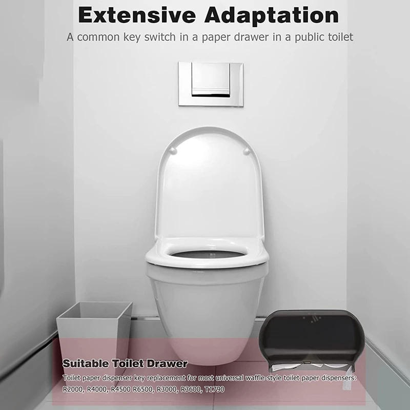 Description Picture 3 of item10-Pack Paper Towel Dispenser Key, Toilet Paper Dispenser Key Universal Replacement Key Paper Roll Tools