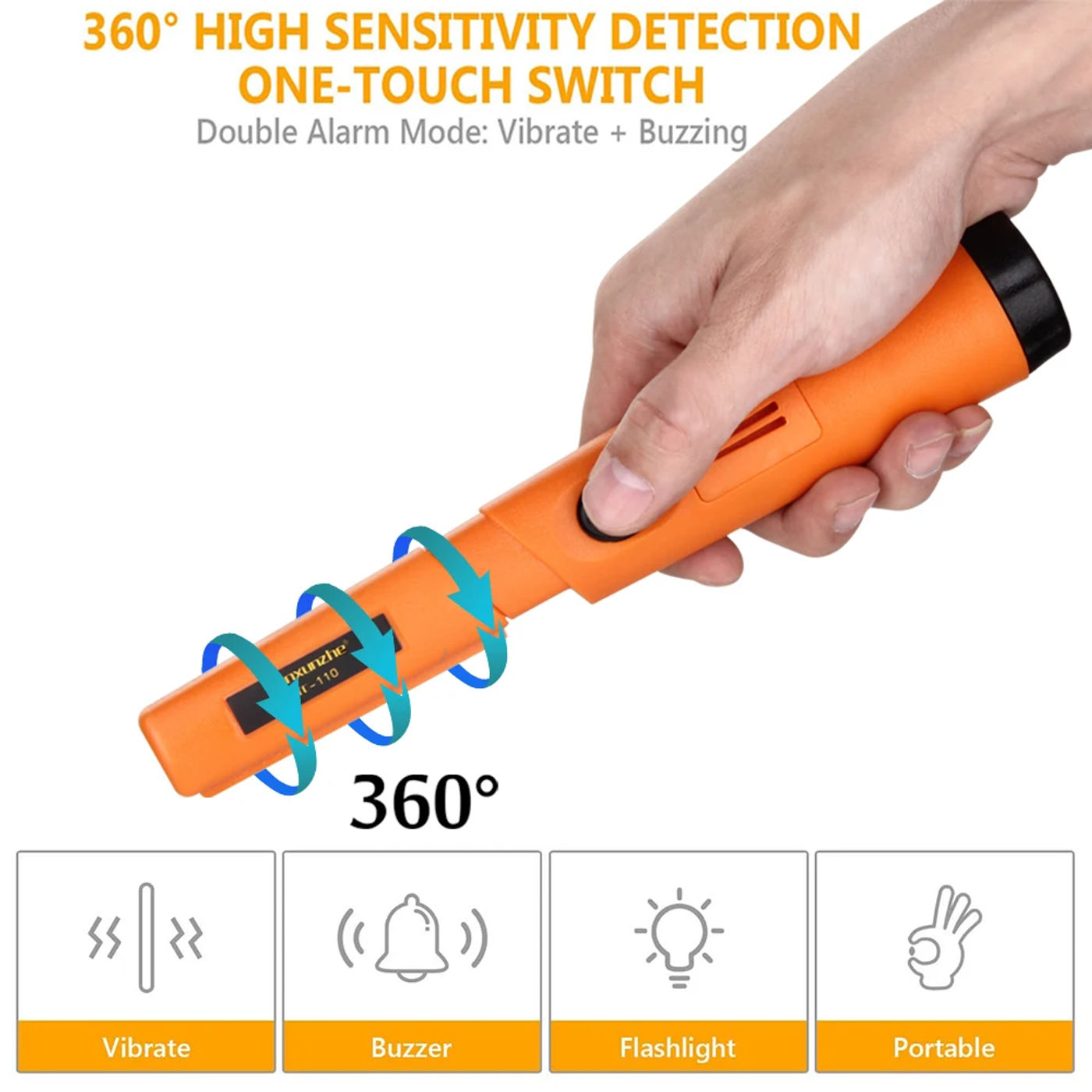 Description Picture 3 of itemNew High Quality Handheld Metal Detector Positioning Rod Detectors IP68 Waterproof Up to 3 Meters into the Water Pinpointing