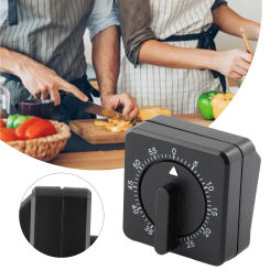 Kitchen Timer Cooking Countdown Mechanical Alarm Clock 1H 60 Minutes Stopwatch Egg Digital Clock Tomato Tools Black