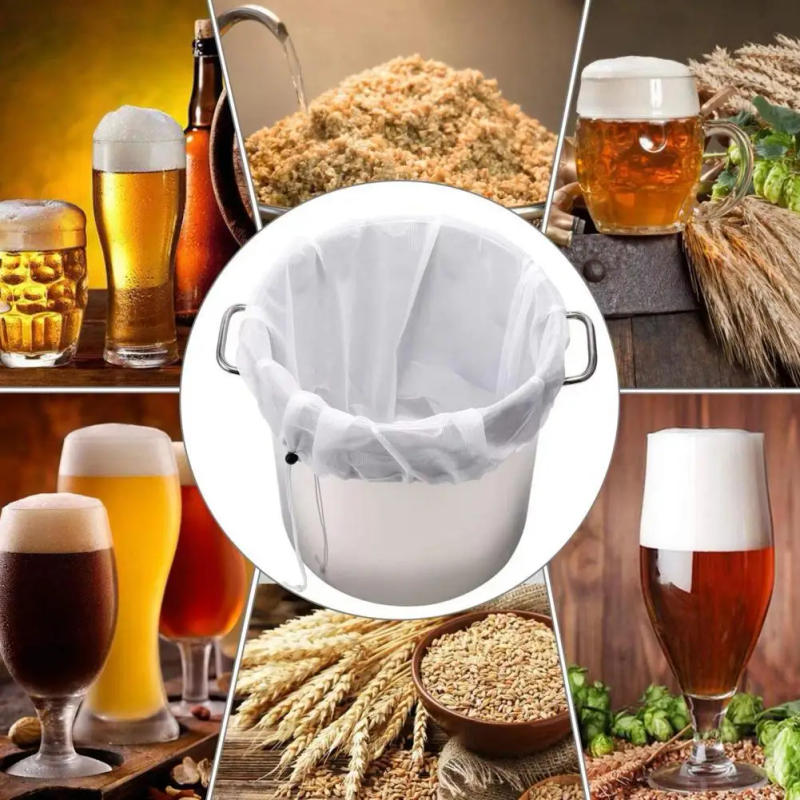 Description Picture 4 of itemBeer Homebrew Filter Bag 250 Micron Fine Mesh Strainer Bag Reusable Brewing Bags Home Brewing Hops Grains Fruit Wine Beer Making