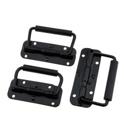 1Pcs Black Luggage Spring Handle Folding HandleTool Box Movable Ring Industrial Equipment Cabinet Activity Furniture Knobs Pull