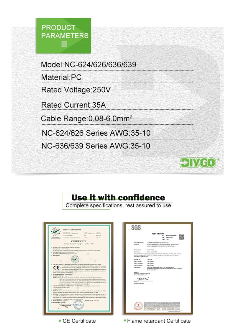 Description Picture 3 of itemQuick Wire Connector Universal Plug-in parallel Cable 4/6Pin Butt Home Terminal Block 1 In Multiple Out Junction Box 35-10AWG