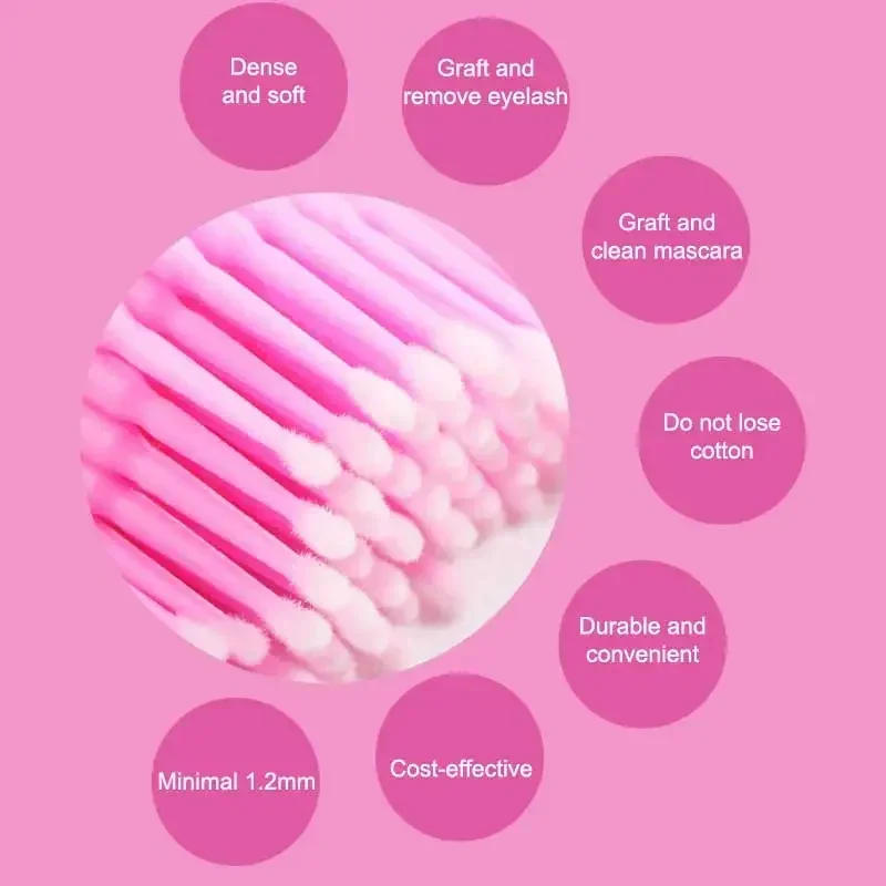 Description Picture 6 of itemApplicator Lashes Disposable Handle 100 Pcs Microbrush Mascara Wands Micro Brush Brushes Eyelash Extension Makeup Tools