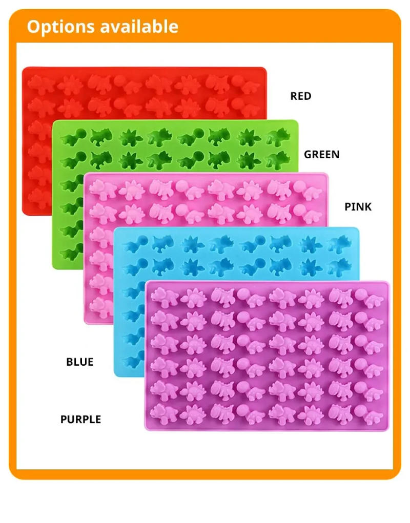 Description Picture 4 of item48 Little Dinosaur Silicone Cake Mold Sugar Drip Biscuit Mold Chocolate Mold Insert Candle Flip Sugar itchen Baking Tool