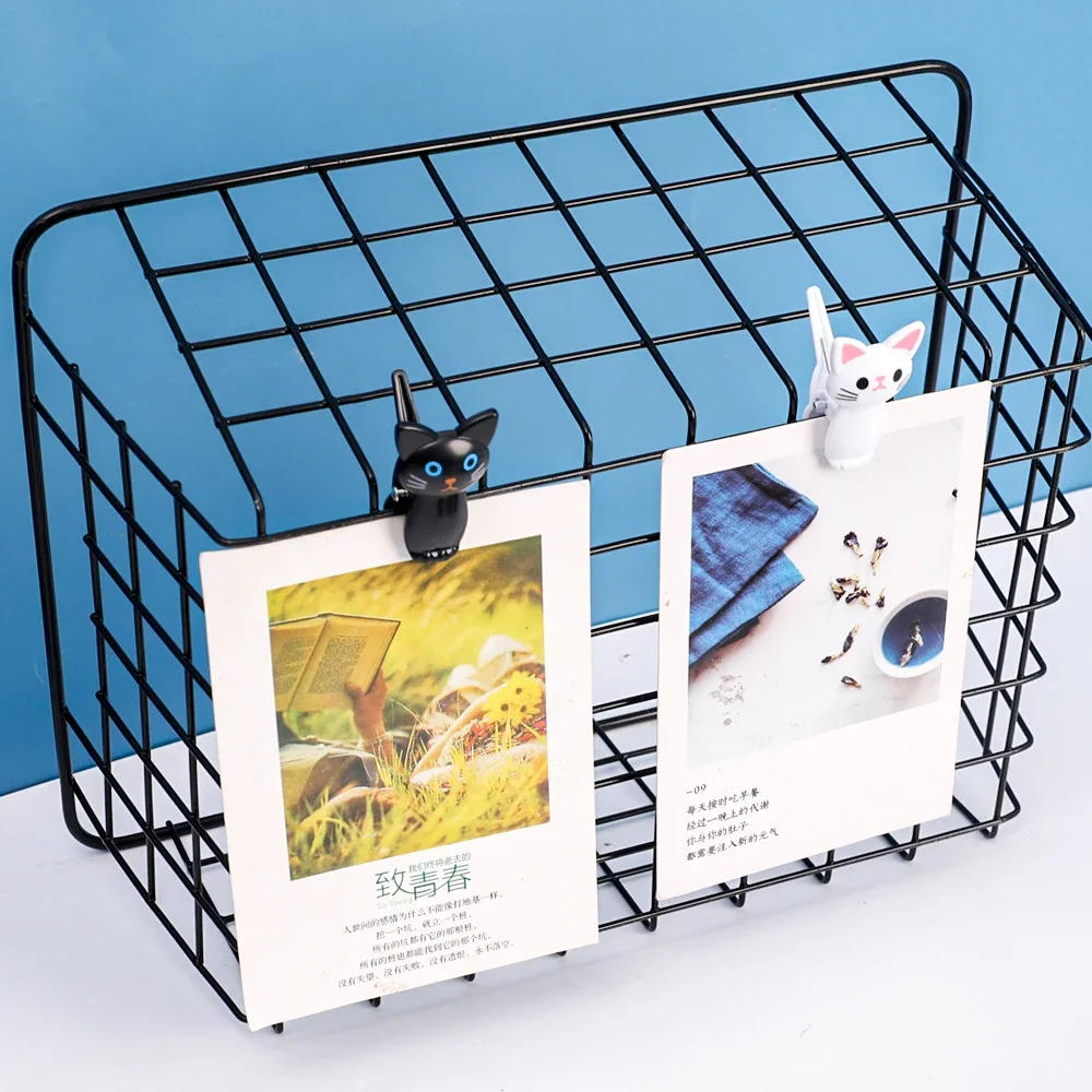 Description Picture 5 of item2-16Pcs Sealing Bag Clips Cute Cat Shape Portable Snack Clamp Office Message Photo Clip Home Laundry Hanging Clothes Sock Clamps