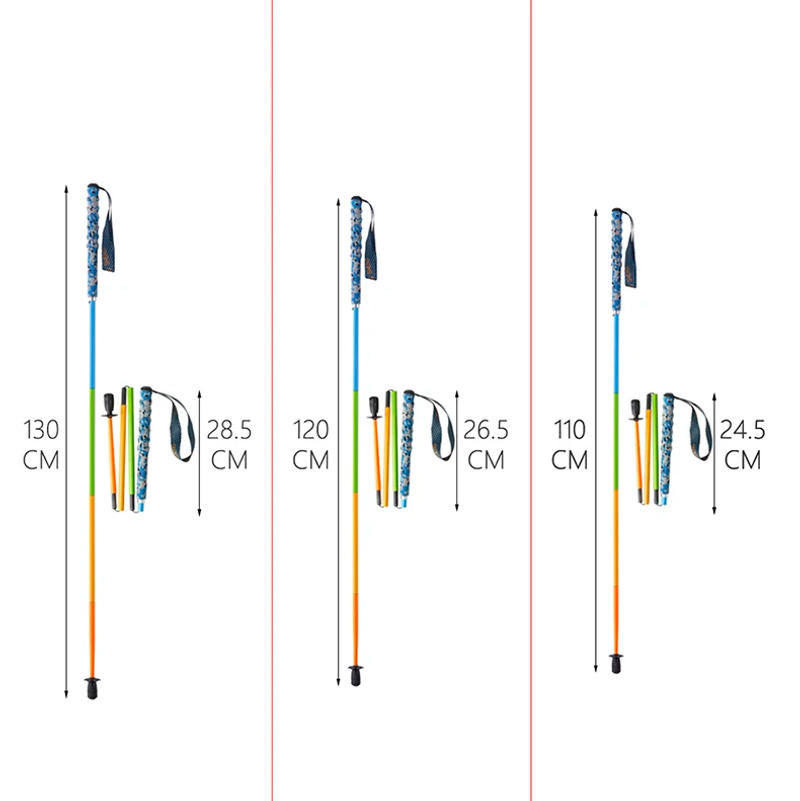 Description Picture 3 of item5-Section Folding Trekking Poles Ultra Light Hiking Sticks Portable Carbon Fiber Walking Sticks Climbing Hiking Accessories