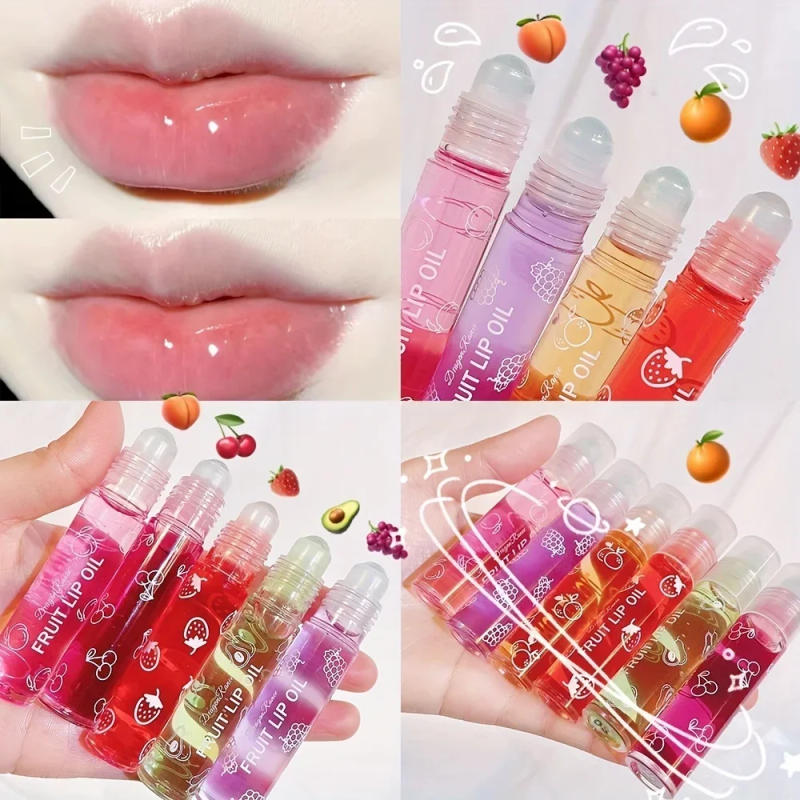 Description Picture 2 of itemFresh Fruit Roll-on Lip Balm Makeup Moisturizing Clear Grape Transparent Lip Oil Long Lasting Hydrating Lipstick Gloss Cosmetics