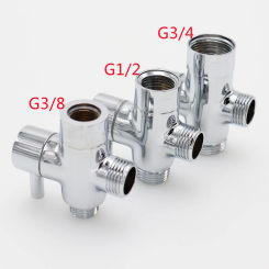 3 Way Diverter Valve T Adapter Converter Chrome For Shower Head Diverter Valve Three-way Water Distribution Valve