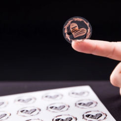 100pcs Clear Bronzing Heart Stickers 1.26 Inch Round Envelope Sealing Label for Wedding Party Invitation Card Gift Decor Tags