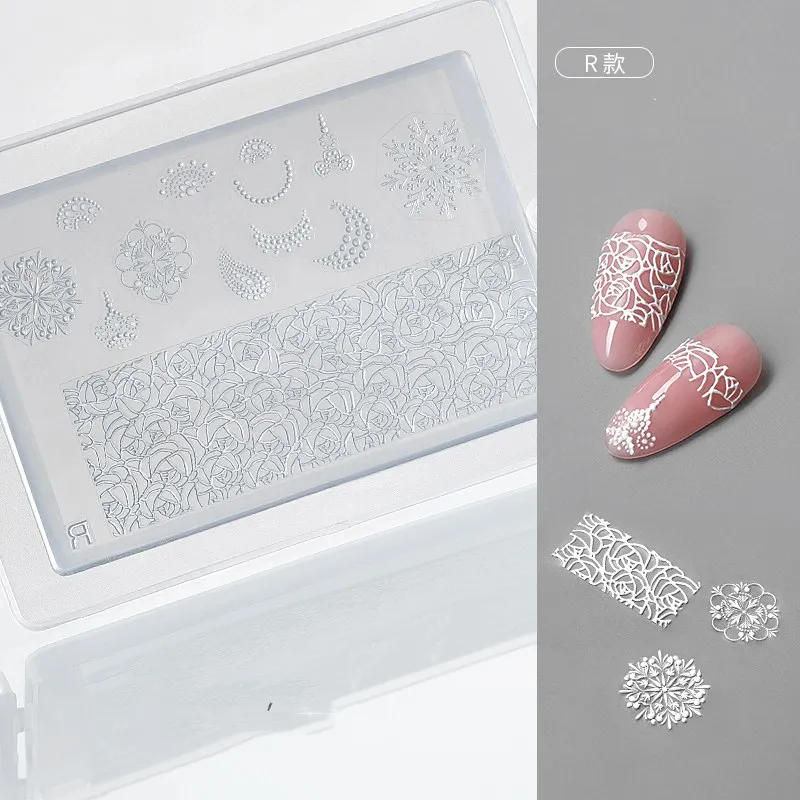 Description Picture 5 of item1pc Sweater Knitting Lace 3D Acrylic Mold Nail Art Decoration Nails DIY Design Silicone Nail Art Template Nail Mold
