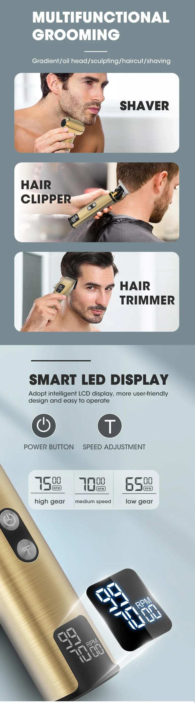 Description Picture 5 of itemResuxi 109  Hair Cutting Machine New Electric Hair Clipper Set  Multi-functional  Family Electric Hair Clipper for Men Razor