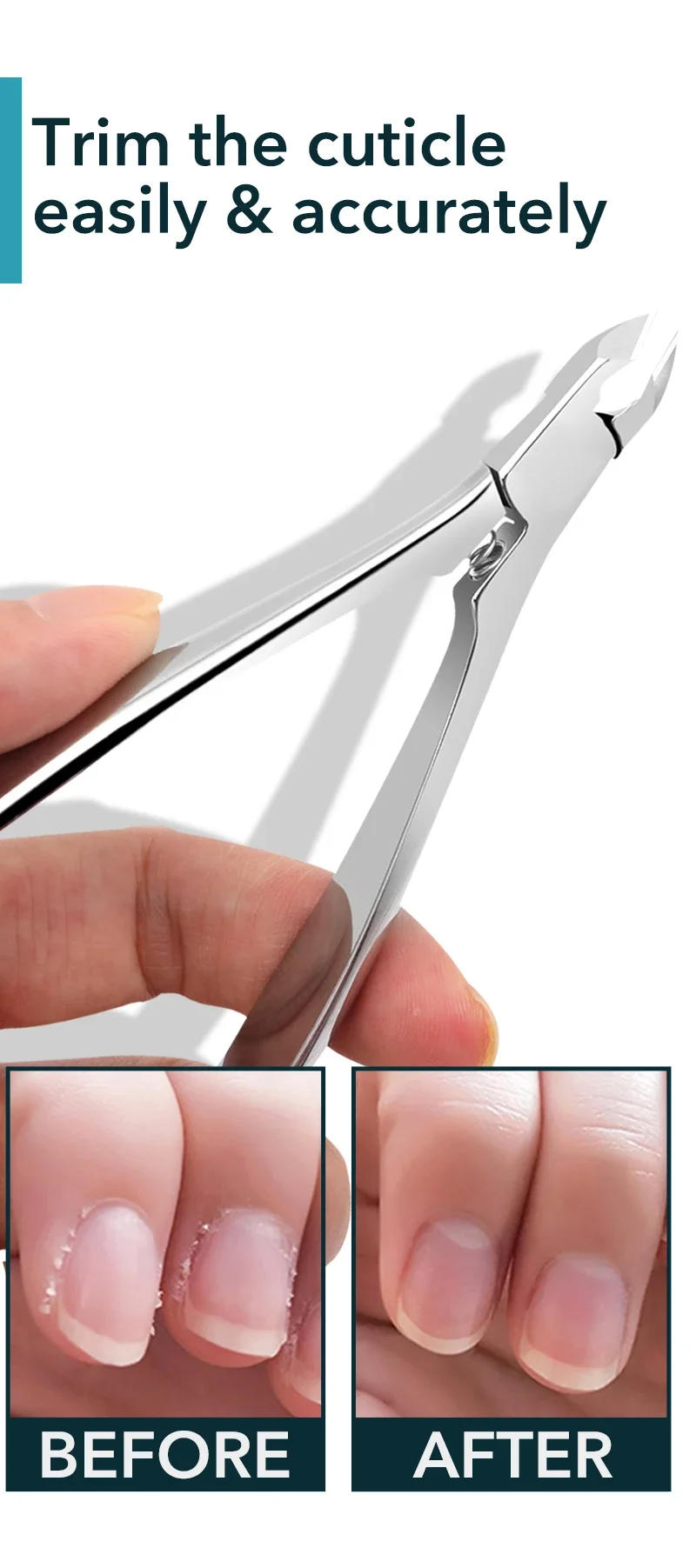 Description Picture 4 of item1Pcs Manicure Cuticle Nippers Spring Professional Cuticle Cutter Nail Clipper Trimmer Pedicure Pliers Cuticle Scissors
