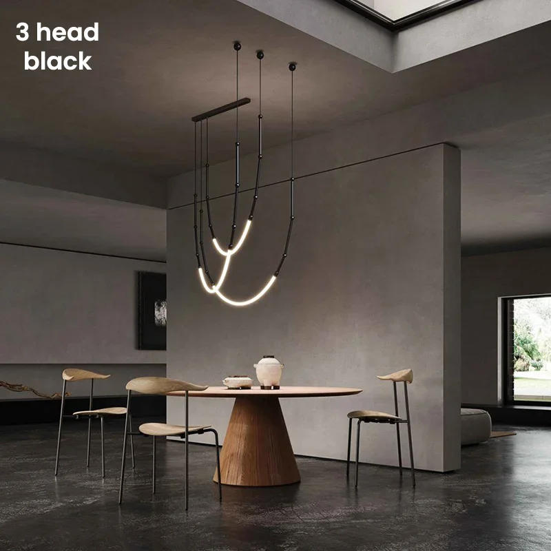 Description Picture 4 of itemNordic Modern  Art Line Led Pendant Lights Hanging Lamp for Dinning Room/Living Room Home Art Decoration Light Fixture