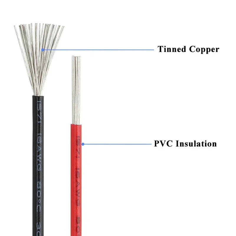 Description Picture 4 of item5/10/30M UL1571  Electronic Wire 32 30 28 26 24 22 20 18 16AWG Environmental PVC Insulated Tinned Copper Cable DIY Cord LED Line