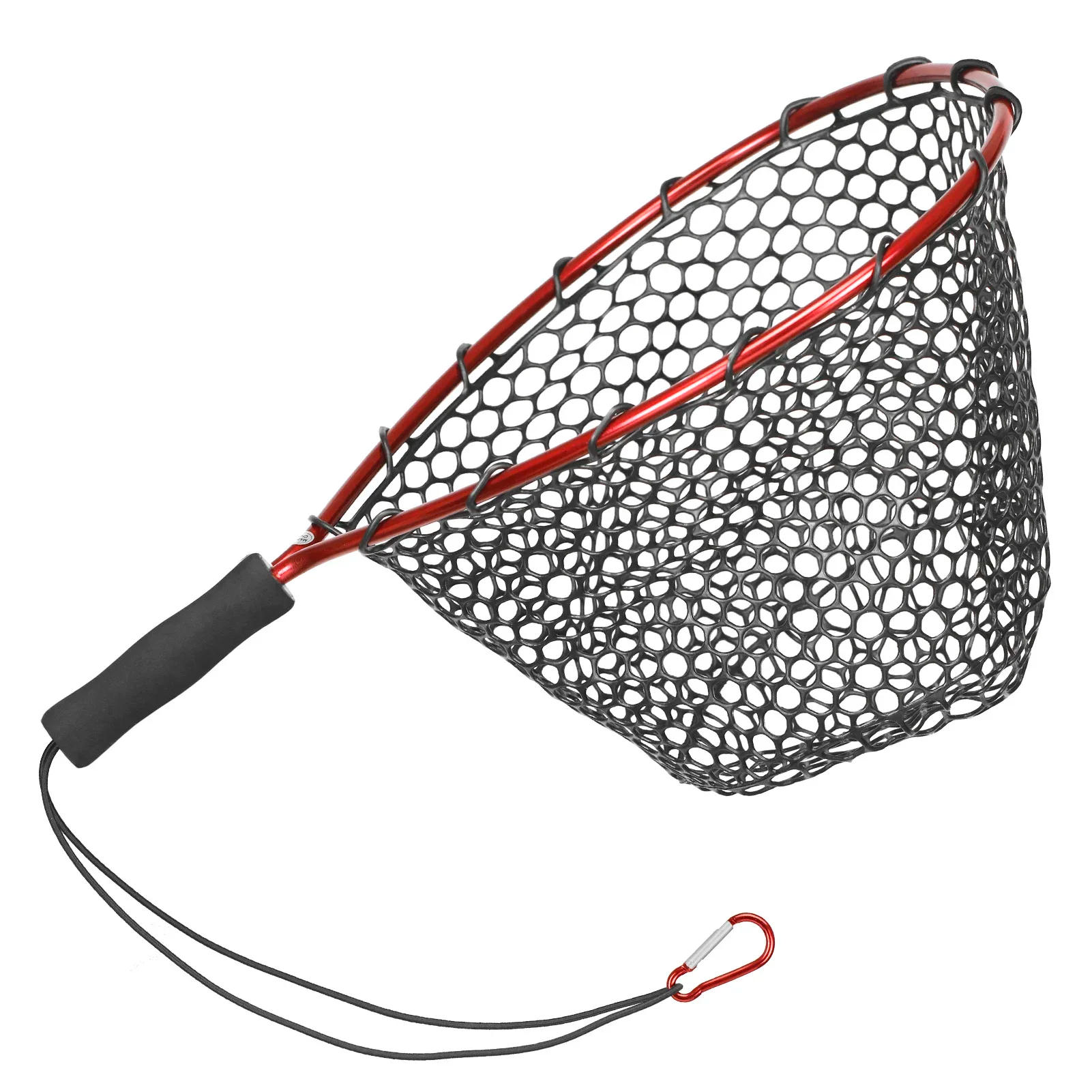 Description Picture 4 of itemPortable Fishing Nets Ultralight Aluminum Alloy Soft Silicone Wear Resistance Mesh Hand Dip Casting Landing Net for Fly Fishing