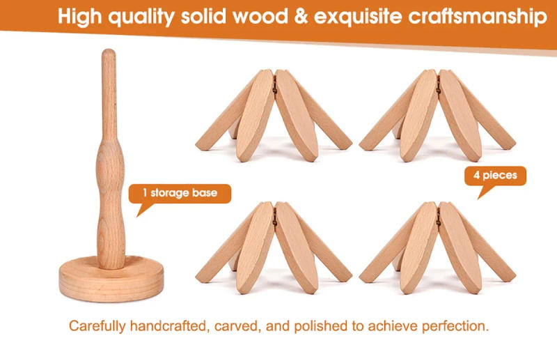 Description Picture 4 of itemWood Trivets for Hot Dishes Tree Shaped Pot Holders Heat Resistant Mat Hot Pads for Kitchen 4 Pot Holders with Brackets PH017