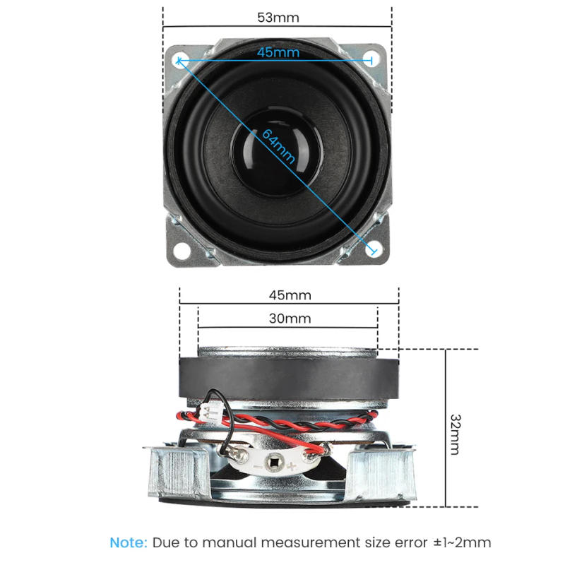 Description Picture 4 of itemAIYIMA Audio 2Pcs MIni Full Range Speaker DIY Audio Portable Bluetooth Speaker 4 Ohm 3W Home Theater Music Sound Loudspeaker