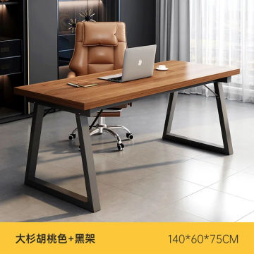 Modern Computer Desk Home Office Desk Large Executive Office Desk Computer Table Study Writing Desk Wooden Tabletop Metal Frame