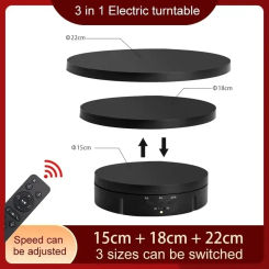 Electric Rotating Visualiser Display Stand,Turntable Regulation,Remote Control,3 Sizes,Video Shooting Prop, Shoe Jewellery,360