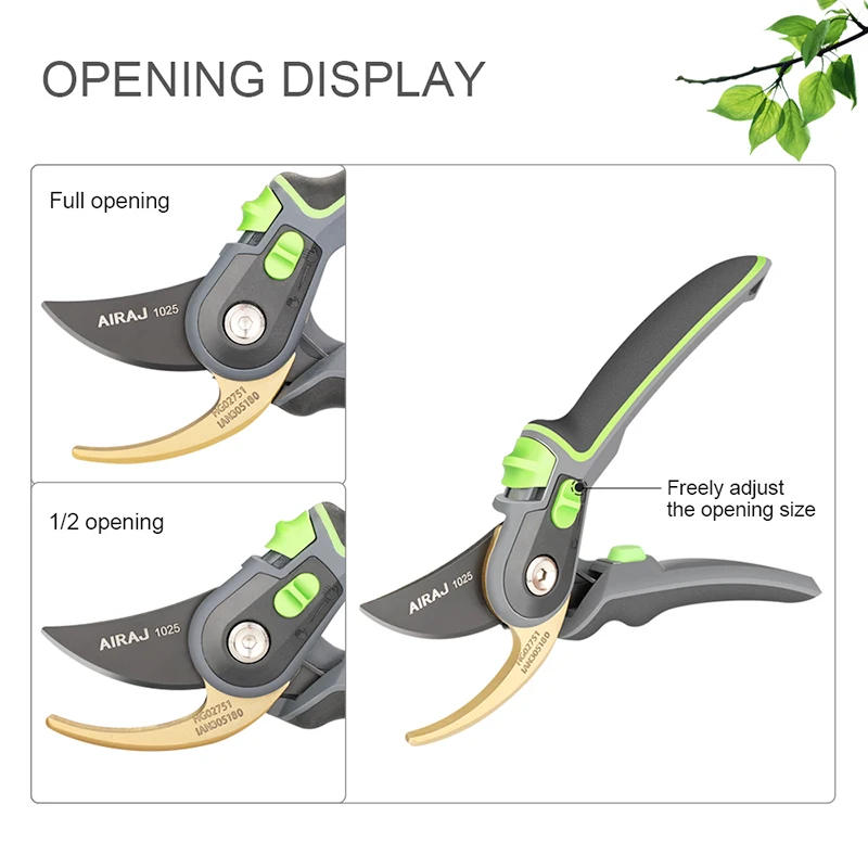 Description Picture 6 of itemAIRAJ 8inch Pruning Shear Garden Tools Labor Saving Scissors Gardening Plant Sharp Branch Pruners Protection Hand Durable