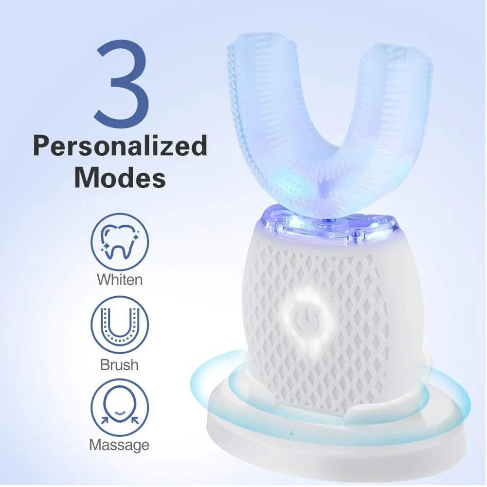 Description Picture 4 of itemU-Shaped Adult Ultrasonic Electric Toothbrush With USB Charging Holder 360 Degrees Smart Automatic Sonic Tooth Whitening Device