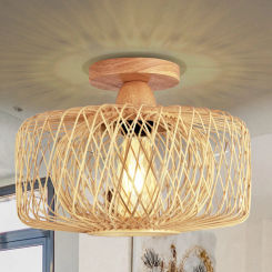 Hanging Light Cover Double Layer Floor Pendant Light Wood Chandelier Lampshade for Living Room Library Party Wedding Dining Room