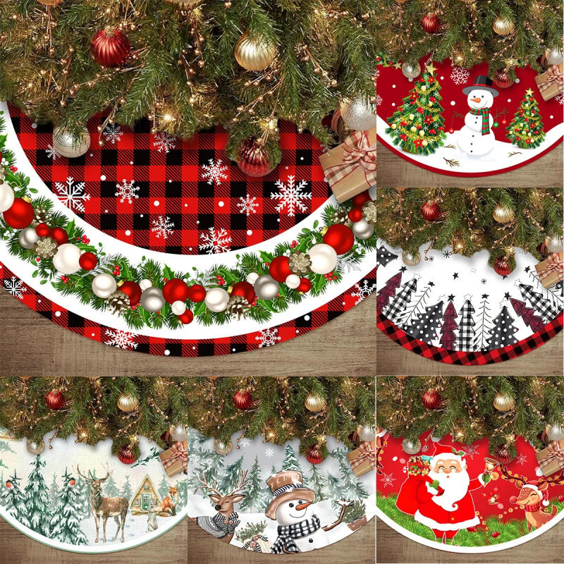 Description Picture 2 of item90/120cm Christmas Tree Skirts Plush Mat Christmas Decor for Home 2024 Tree Surround Base Mat Xmas Ornament New Year Gift 2025