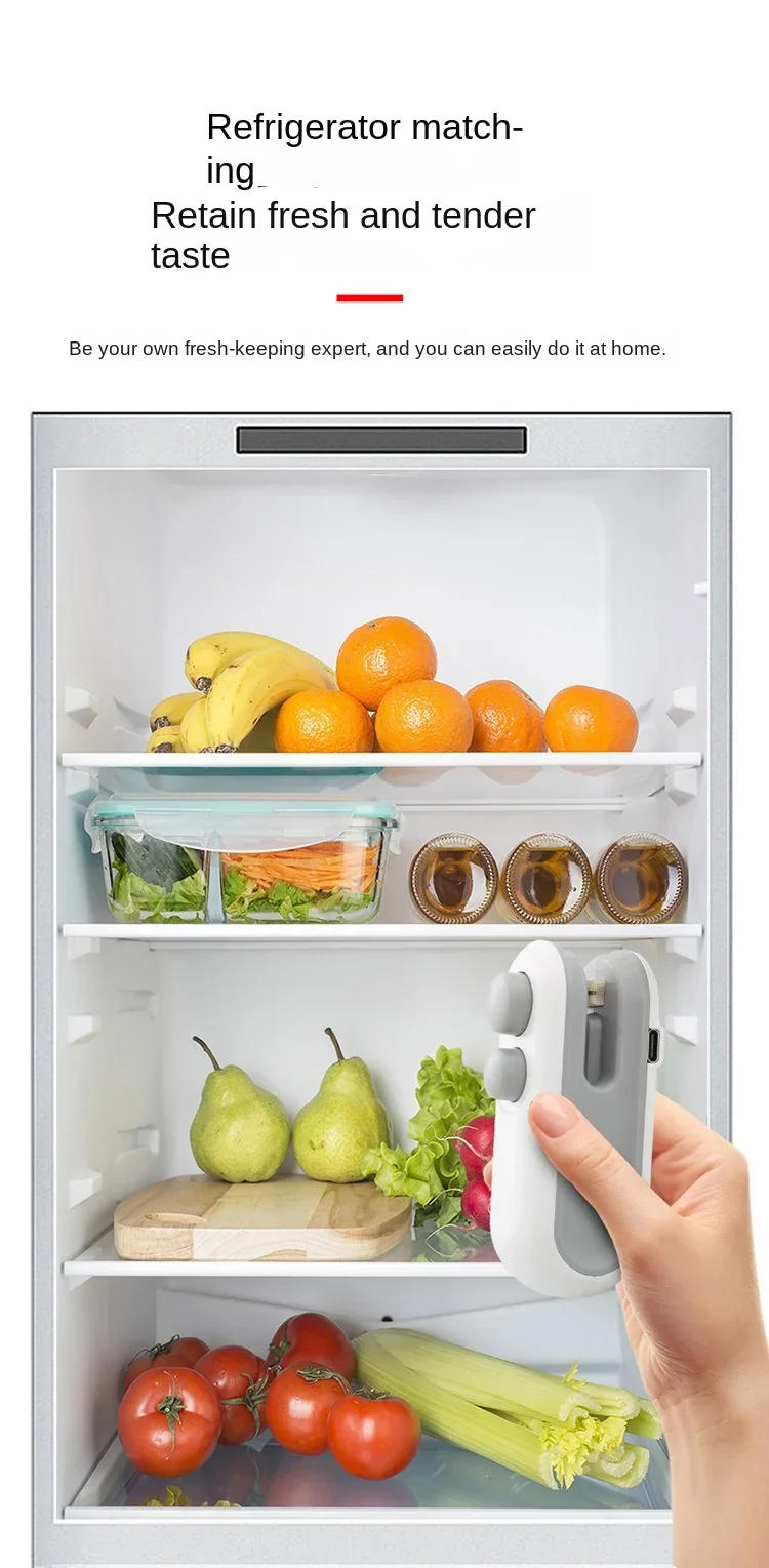 Description Picture 6 of itemVacuum Bag Sealing Machine Plastic Package Sealer Bags Clip Bag Handheld Sealer Food Packaging Heat Sealer For Home