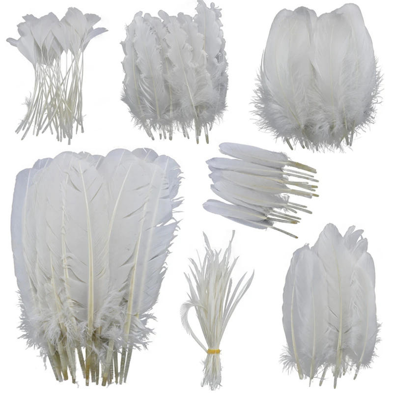 Description Picture 4 of item20pcs White Pheasant Feathers for Crafts Duck Ostrich Turkey Goose Feather Decor Needlework Handicraft Accessories Decoration