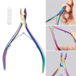 4Colors Professional Laser Nipper Scissors Stainless Steel 11*7cm Nail Art Cuticle Nipper Scissors Fast-Remove Trimmer Dead Skin
