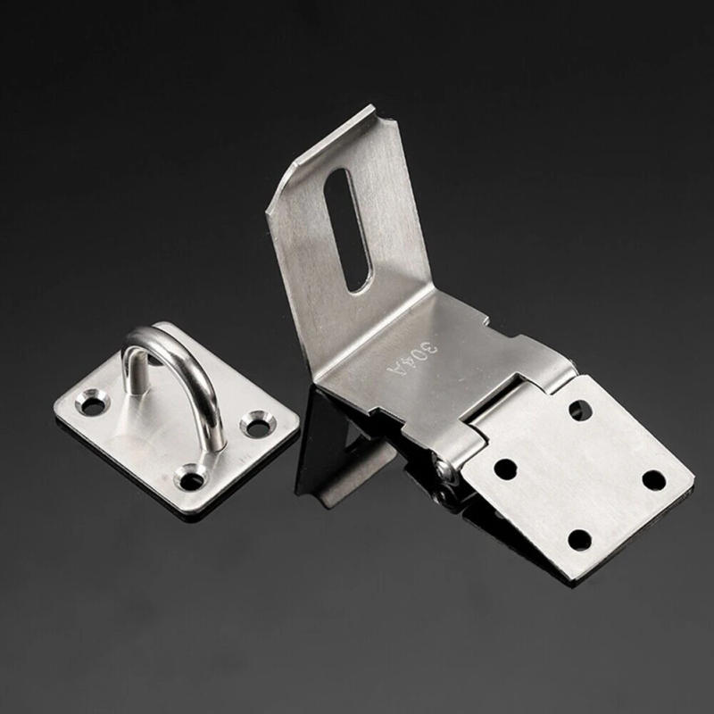 Description Picture 6 of item90 Degrees Door Clasp Lock Hasp Staple Shed Latch Stainless Steel Door Lock Padlock Clasp Burglar-Proof Home Wood Door Hardware