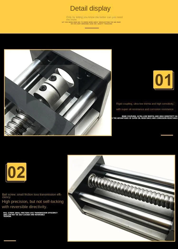 Description Picture 5 of itemDouble Optical Axis Ball Screw Sliding Table Precision Module without 42/57 Motor Cross Linear Guide Table