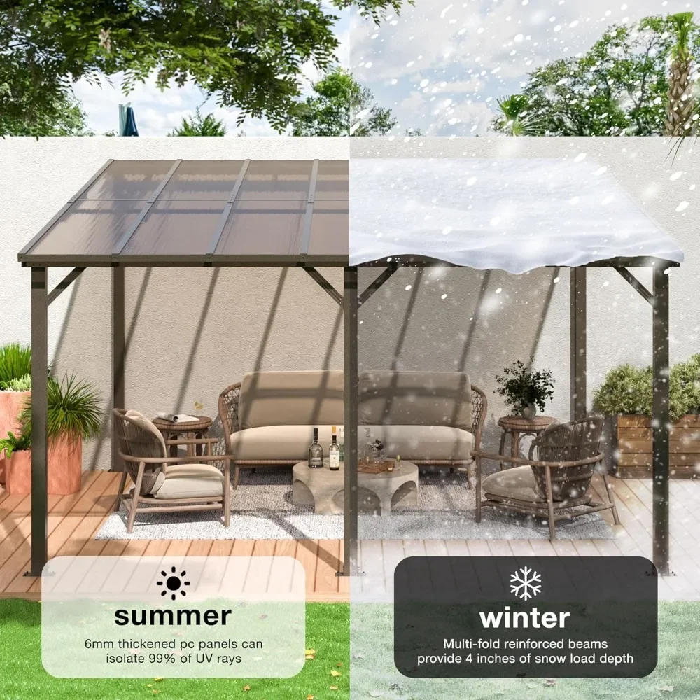 Description Picture 6 of itemGazebo, Outdoor Gazebos on Clearance with Aluminum Frame, Wall Mounted Gazebo & Pergola, Lean to Gazebo Awnings