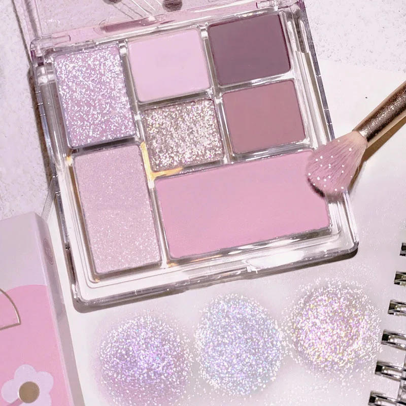 Description Picture 2 of itemSweet Cool Smoked Eyeshadow Palette Pink-black Hot Girl New 7 Colors Glitter Pearly Shadow Eyes Korean Makeup Pallet Cosmetics