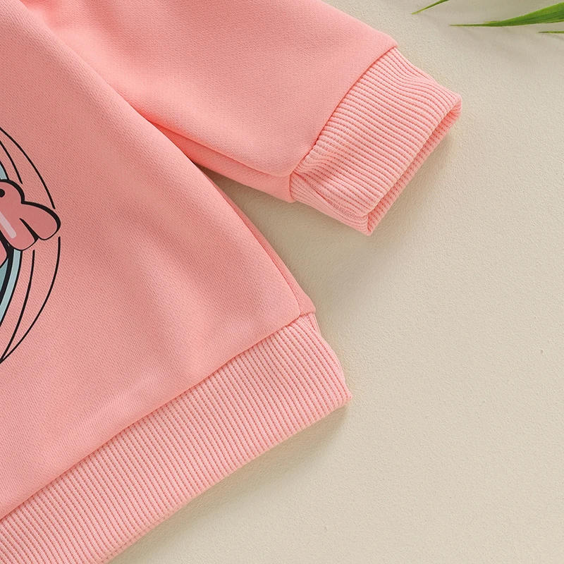 Description Picture 6 of itemToddler Girls Boys Sweatshirts Baby Clothes Letter Butterfly Print Crew Neck Long Sleeve Infant Pullovers Fall Tops