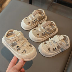 Hollow Out Summer Sandals For Kids PU Leather Casual Sport Sandals For Children Ergonomics Soft-soled Boy's Girl's Sandals