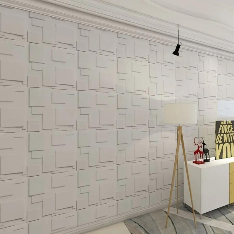 Description Picture 2 of itemKUUJOJO 12/20/30Pack 3D Wall Panels for Interior Wall Decor, Modern Diamond Textured Accent Wall Paneling for Gaming Living Room