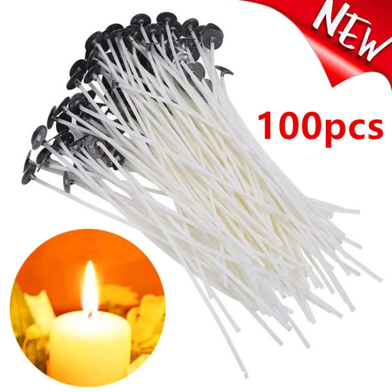 Description Picture 4 of item100Pcs/set Smokeless Candle Wicks Soy wax Pure Cotton Core 15/20/30cm DIY Candle Making Pre-waxed Wick For Party Supplies