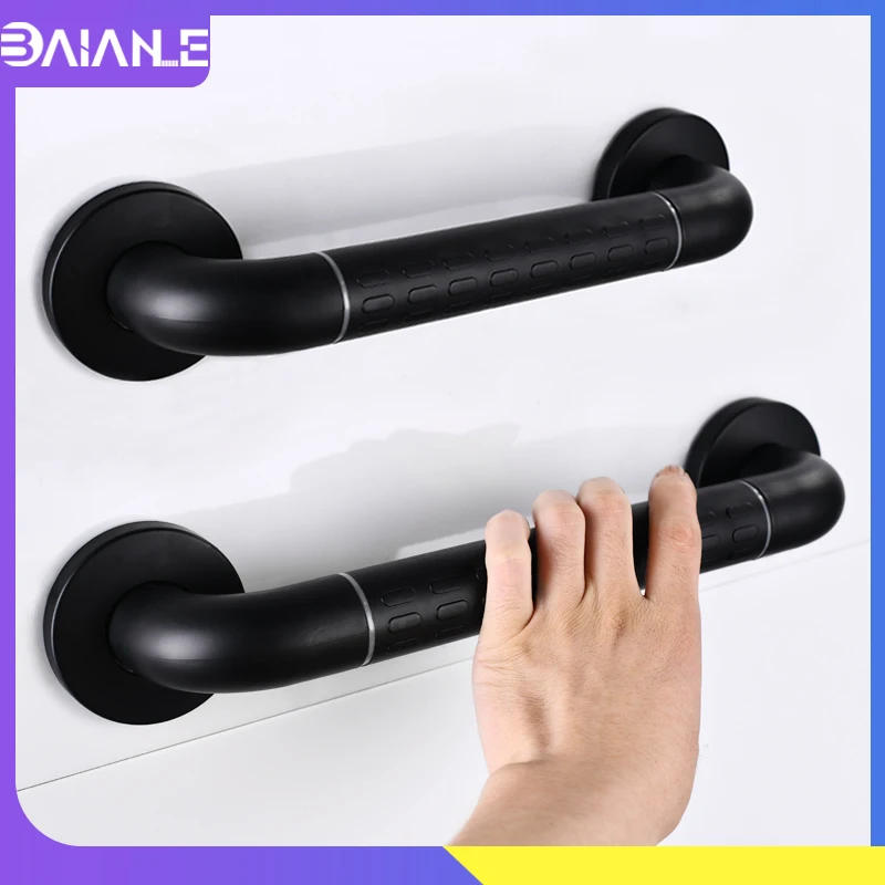 Description Picture 2 of itemBathroom Handrail Black Stainless Steel Safety Grab Bars for Elderly Disabled Toilet Anti-slip Bathtub Shower Handle Wall Mount