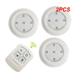 2PCS LED Under Cabinet night Light Battery Operated Puck Lighting Closets Lights with Remote Control for Wardrobe kitchen