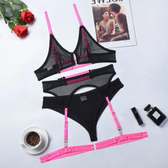 Bra And Panty Set Garters Intimate Female Chemise Sexy Underwear Fantasies Lingerie Set Sex Nighty Erotic Dress Sex Clothes