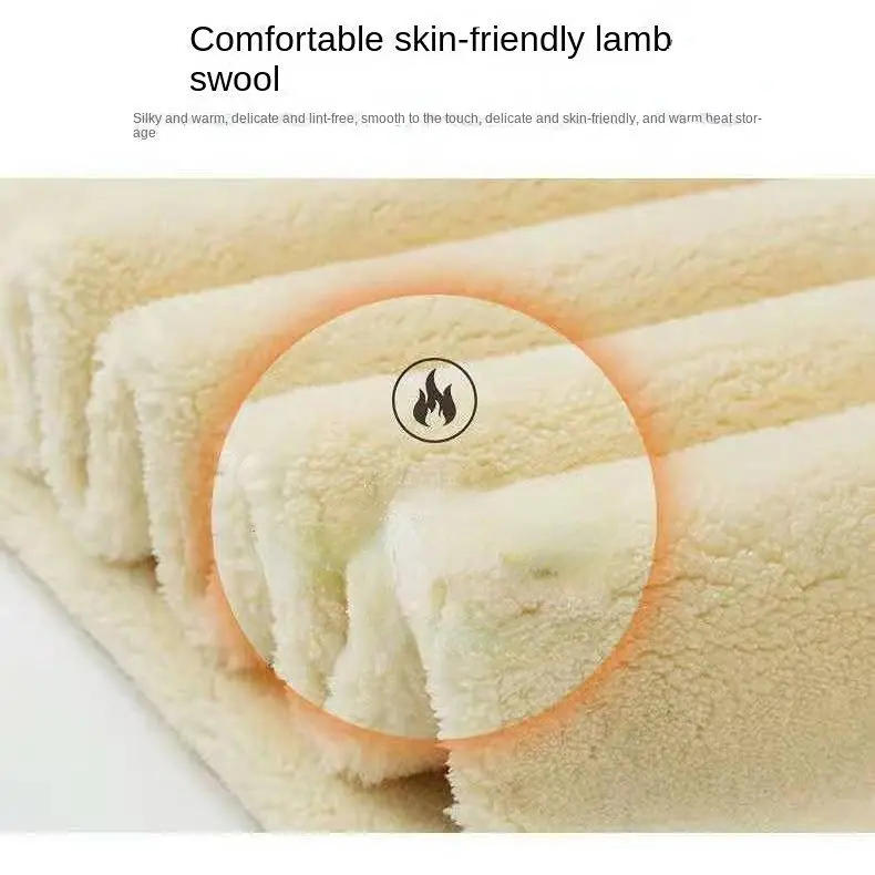 Description Picture 6 of itemInvisible Zipper Lambswool Black Shiny Pants Women's Outer Wear Fall/Winter Slim High Waist Leggings Casual Pants  Joggers