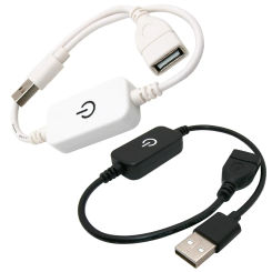 USB Cable Switch 28cm USB A Male to A Female Extension Extender Black Cable With ON OFF Switch,USB 5V Touch/Knob Dimmer Switch